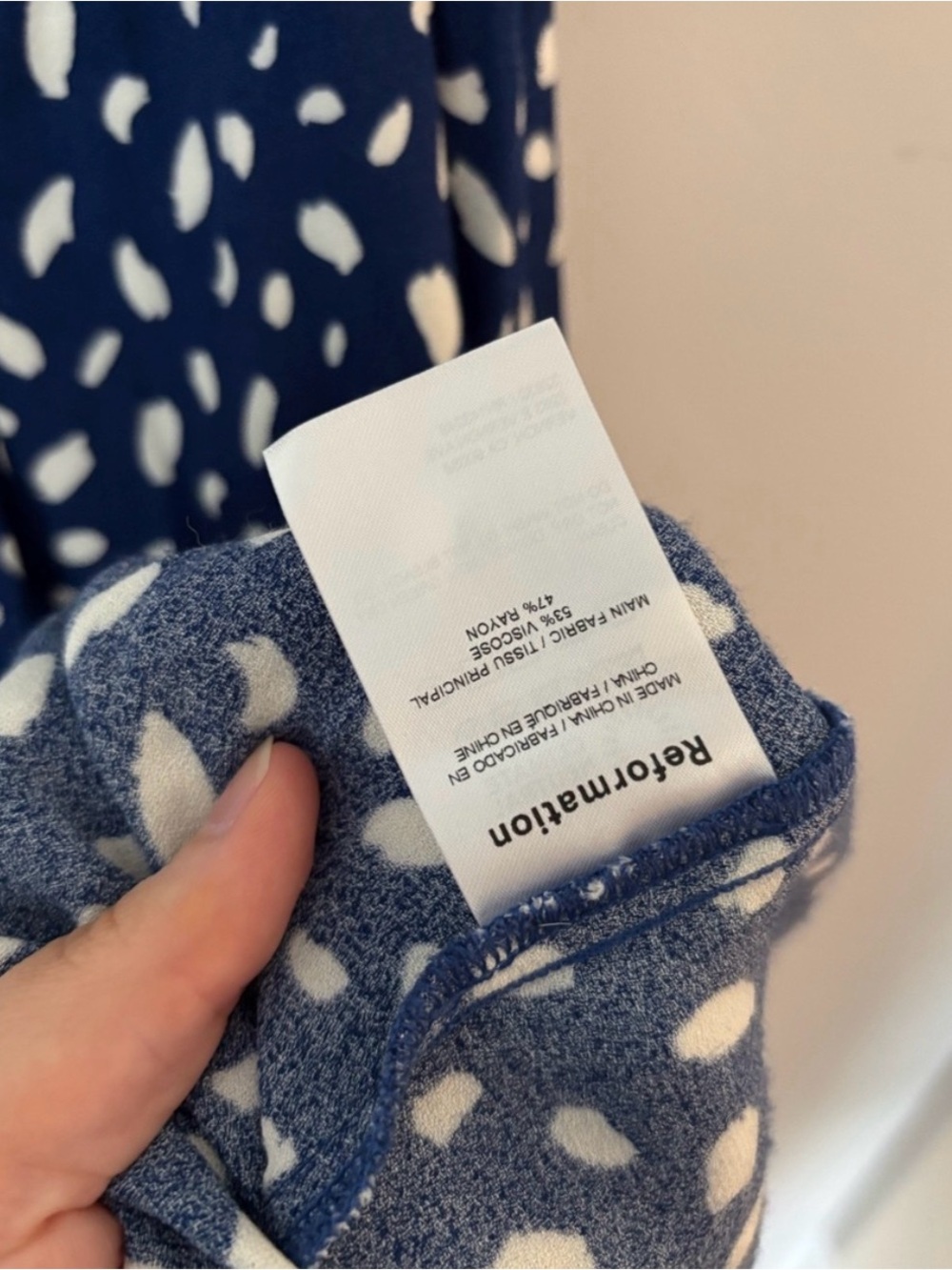 Reformation Blue and White Abstract Spot Dress - Picture 5 of 5
